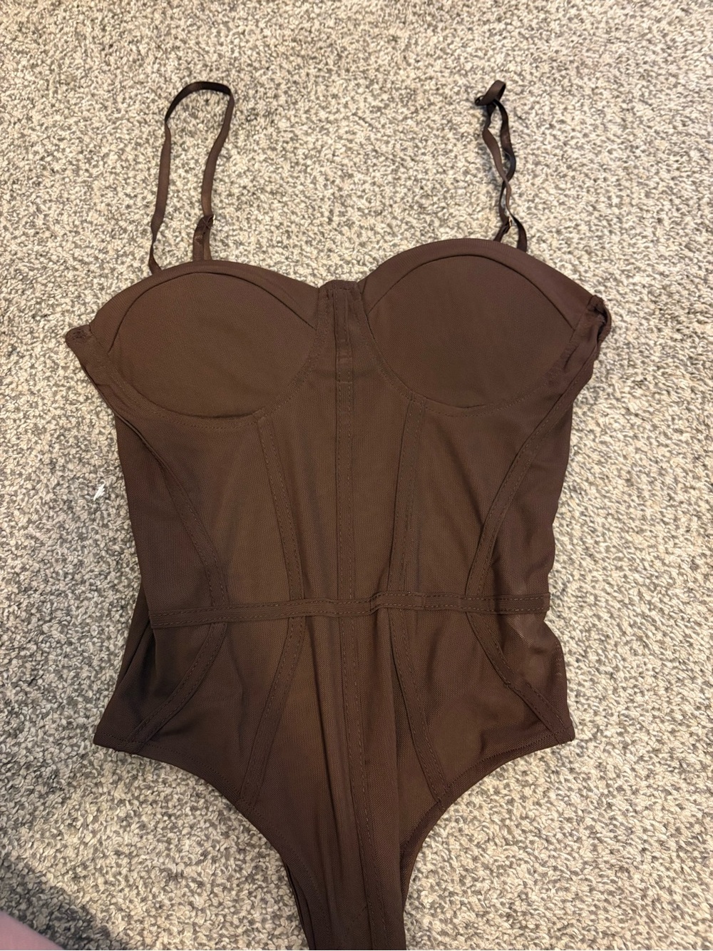 Brown corset bodysuit